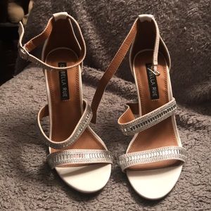 Izabella Rue White and silver stilettos